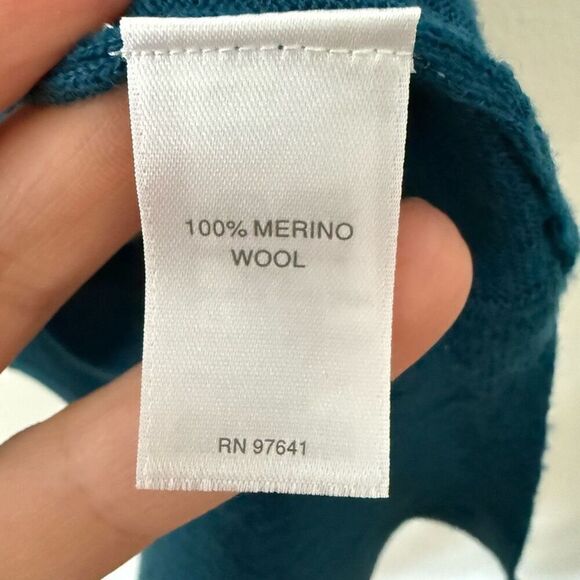 J. Jill Women's XL Merino Wool Blue Long Sleeve Pullover Scoop Neck Sweater Top - Picture 6 of 8